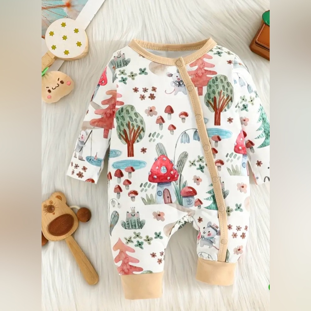 Kids Onesie with Mushroom Print, Multiple Sizes, NWT